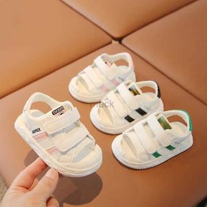 Sandalen PU Leer Summerals For Children 2024 Trend Fashion Boy Girls Beach schoenen Anti-slippery zachte peuterschoenen schoenen schoenen 240419