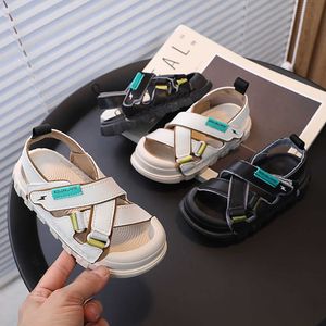 Sandales en cuir PU Sandales d'été pour enfants Style coréen Chaussures de randonnée en plein air à semelle souple 2023 Ergonomie Garçons Filles Adolescents Chaussure AA230518