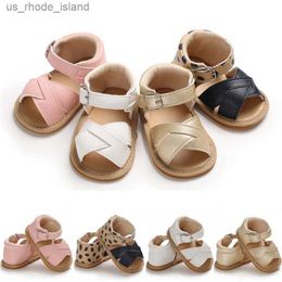 Sandals pudcoco us stock fashion nouveau-né bébé fille 0-18m sandales avant la marche anti-glissement pu cuir chaussures 440429