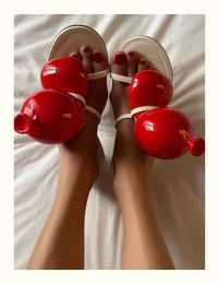 Sandalen rode ballon sandalen vrouwen hoge hak sandalen sexy slip-on pumps vrouw landingsbaan schoenen dropship 230418