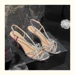 Sandales Rigiane High Heels 2024 Summer Summer Perfect Fairy Style Slim Open Toe Sexy One Line