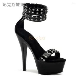 Sandals Rncksi 2024 Fashion Star Chaussures 15 cm PLANCHIE DE PLAGIE HEURS FEMMELLE avec 6 pouces