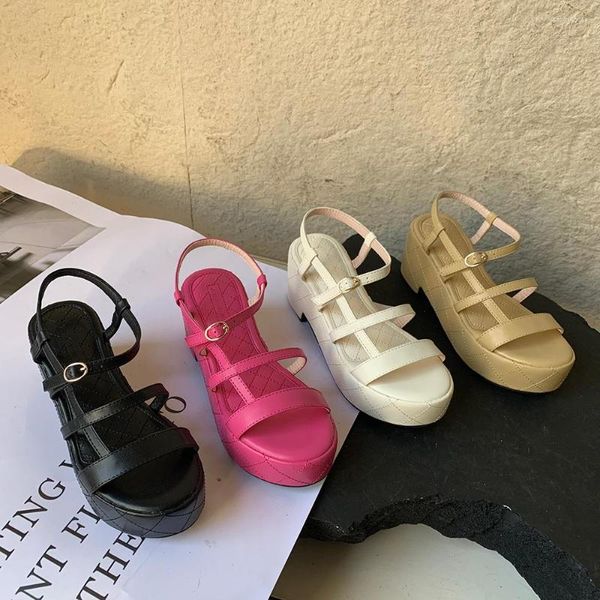 Sandalias redondeadas de los pies abiertos Mujeres tacones altos tacones de verano de verano mulas de toboganes mulas espalda correa de hebilla blanca amarillo