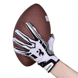 Sandales gants de rugby hommes femmes respirant antislippe full doigt silicone gants de football américain gants de bracelet réglables