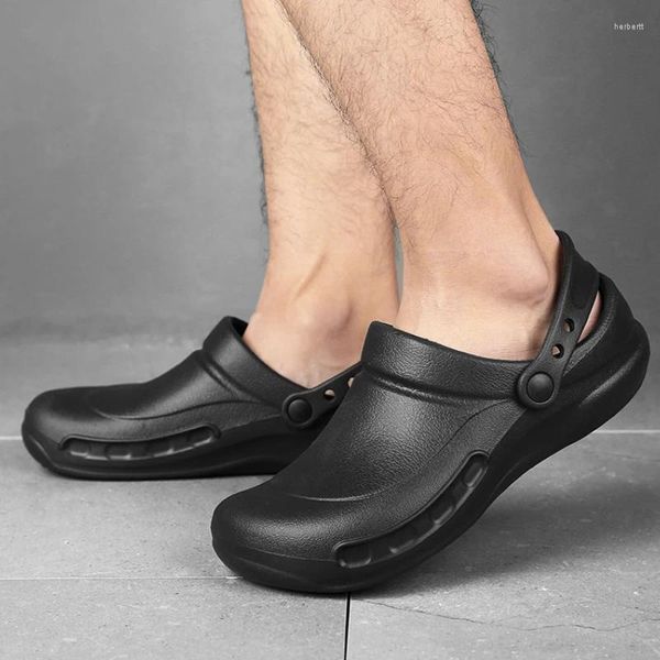 Sandales chaussures de sécurité antidérapantes résistantes à l'huile hommes endroits humides travail cuisine salles de bains taille 38-48
