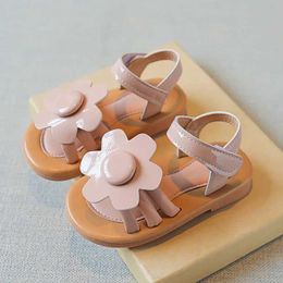 Sandales sandalias filles sandales soft brevet cuir princess chaussures chores child sweet flower chaussures de bébé été décontracté non glissade sandales