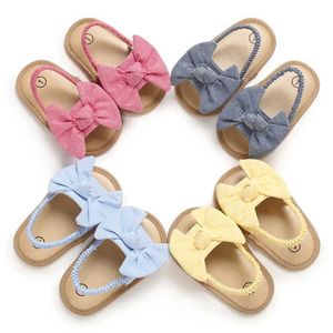 Sandales sandales bébé filles nouot sandales d'été semelle douce chaussures de robe de princesse plate infantile