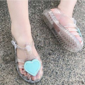 Sandalen sandalen kinderen sandalen meisjes peuter zachte non-slip prinses hart schoenen snoep jelly kinderen strandschoenen casual baby girl sandalen r230529