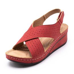 Sandals sandlias femininas peep teen sapatos de salto sandlias de vero para mulher confortvel cunhas sapatos plataforma sandalias mujer calado de vero de j230422