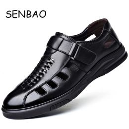 Sandales Senbao en cuir sandales Busines Chaussures Sandlias pour hommes vendant des chaussures d'été confortables Zapatillas Hombre Gladiator Sandale