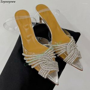 Sandales sexy en cristaux en cristaux femme mince chaussures à talon haut