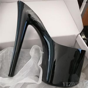 Sandales Sexy Chaussures De Mode Talon Mince 20cm Tube Danse Semelle Transparente Peinture Sur Mesure