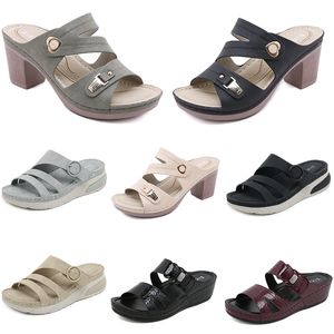 Sandales chaussures bas été 2024 femmes talons maille Surface loisirs maman noir blanc rouge vert grande taille 36-42 O2 GAI 943 37906