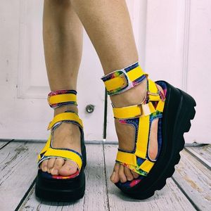 Sandals schoenen Wedge Platform Melange S Summer Women Heel Gladiator Open Toe Buckle Strap 270 Shoe Heel Andals Hoes Trap Hoe Hoe