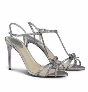 Sandals schoenen vrouwen Caterina High Heel Luxe zomer Caovilla's juwelen juwelen Crystal Cleo Rene Bow Party trouwjurk Romantic 35-43