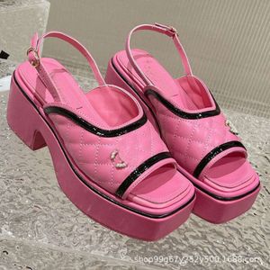 Sandals schoenen Xiaoxiangjia's teenlijn Lingge dragen dikke zool