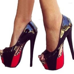 Sandalias SHOFOO Zapatos Sexy Tacón alto de mujer Aproximadamente 15 cm Altura del tacón Verano Cuero brillante Desfile de moda Discoteca