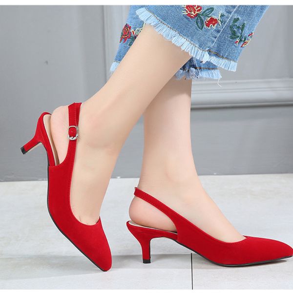 Sandales taille 44-45 chaussures pour femmes tête de trésor sandales pompe robe d'été rouge talons hauts minces talons hauts mariée mariage fête 230713