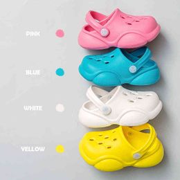 Sandals Dia's Meisjes Happy Mary Boy Treasure Indoor Hole Schoenen Kinderen Cartoon Zomer Slippers Solid Color Beach Sandals 220412