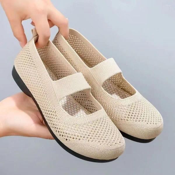 Sandalias Slip en mocasines plegables zapatos de pisos para mujeres huecas