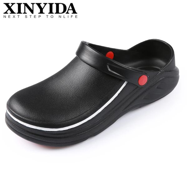 Sandales Slip on Res résistant Chef Chaussures Cuire Clogs Nons glisses Arafroproofing Huileproof Kitchen Work Chaussures Garden Sénalisation Chaussures Unisexe Taille 3647