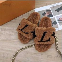 Sandalen Slippers Designer Schoenen Slippers Mode Antislip Vrouwelijke Slides H1115 Dames Furry Fluffy Faux Fur Luxe Merk Warm Indoor babiq05