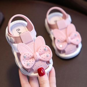 Sandalen Solid Bow Children Summer Shoes Leuk PVC Beach Non Slip voor babymeisjes Schoenen Soft Infant Kids Fashion 230626