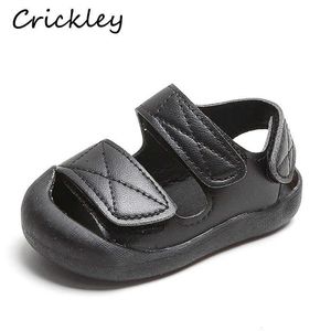 Sandalen Solid Children's Sandals Soft Pu Leather Summer Shoes For Baby Boys Girls Adem Non Slip Casual Toddler Kids Sandals R230220