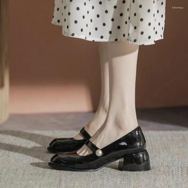 Sandales Printemps Été Chaussures Femmes Talons Hauts Étudiant Mary Janes Plate-Forme Talon Dames Style Japonais Vintage Filles