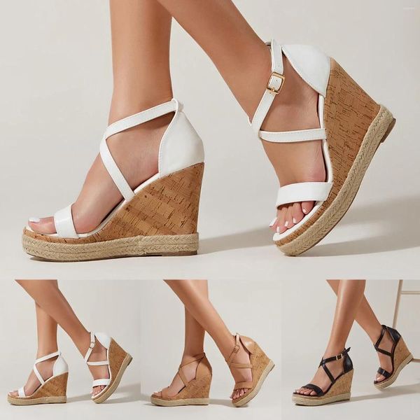 Sandalias Spring Summer Mujeres Plataforma Zapatos planos Damas afuera de la rodilla abierta Tisos altos de la rodilla Bombas de correa