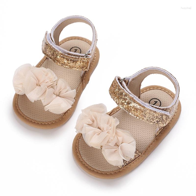 Sandals Step Into Royalty: Lace Flower For Baby Girls Soft Sole Princess Shoes (0-18 Months)