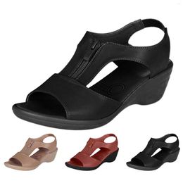 Sandalen band voor vrouwen teen ring hak koehide geweven solate platform wig resort dikke wiggen opgeloste wiggen