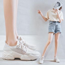 Sandalen stretch stoffen klimplanten low-top sneakers dames holle-out femme weven veter-up muffins sandalias mujer202222