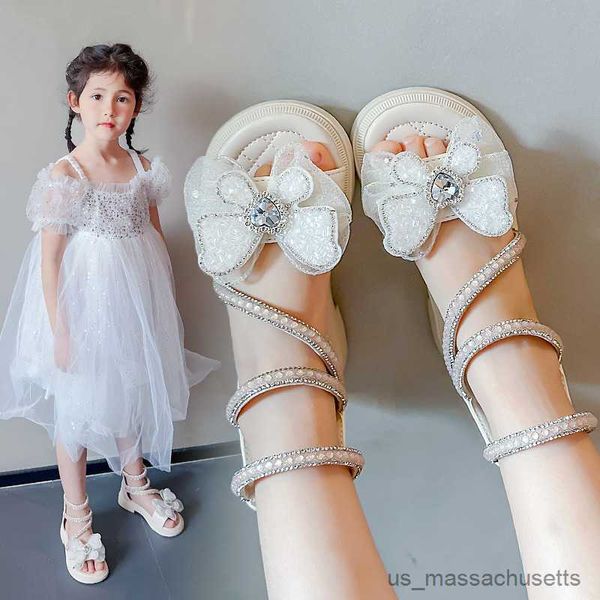 Sandalias Estilo Bebé Niñas Sandalias Verano Princesa Zapatos Niños Sandalias de playa Suela blanda Niños Sandalias altas R230603