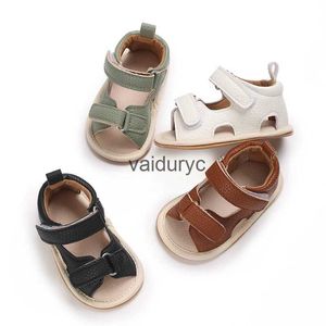 Sandales Summer Baby Boy Girl Pu Leather Chaussures Toddler Sole en caoutchouc Sole plate anti-glissement First Walkers Crib H240506