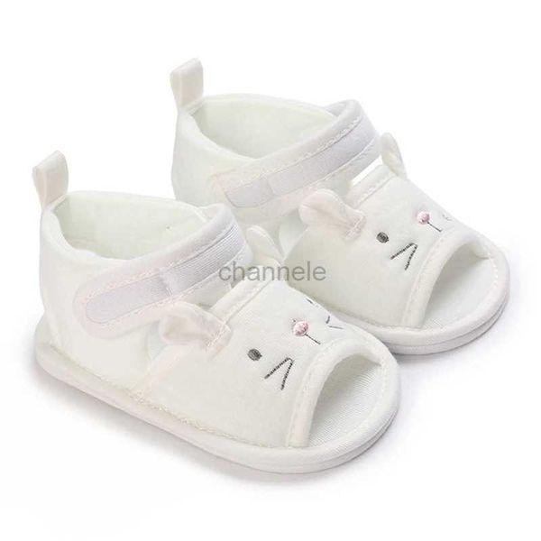 Sandales Été bébé sandale mignon dessin animé chat pantoufles Teeny orteils enfant en bas âge chaussures de marche plat premiers pas mode premiers marcheurs 0-18 mois 240329