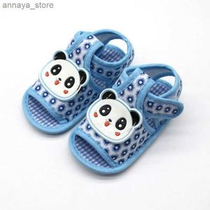 Sandales Summer Baby Chaussures Panda Modèle Appartement pour tout-petit Sandales Fashion Imprimé bébé Première marche Baby Crib Shoesl240429