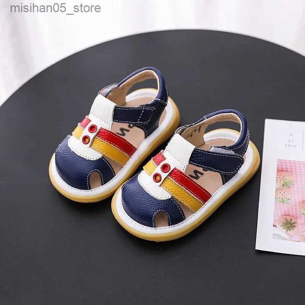 Sandalias Verano Bebé Niño Zapatos casuales Bebé Sandalias Sandalias Niños Sandalias de cuero Suelas suaves Zapatos de choque para niños Q240328