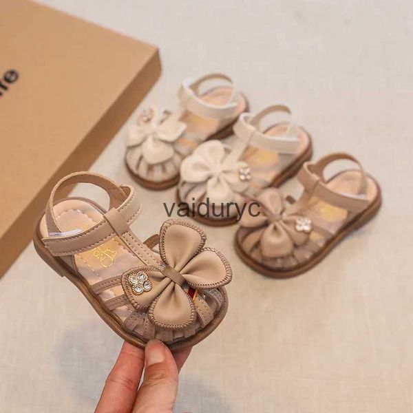 Sandales Summer Baby Toddler Shoes Girl Bowtie Sole Antislip Outdoor Kids First Walkers H240506