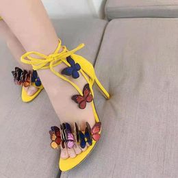 Sandalen zomer bandage zigzag lint Butterfly Fairy mode superfijn design gevoel van niche hoge hakken sandaal dame 230719
