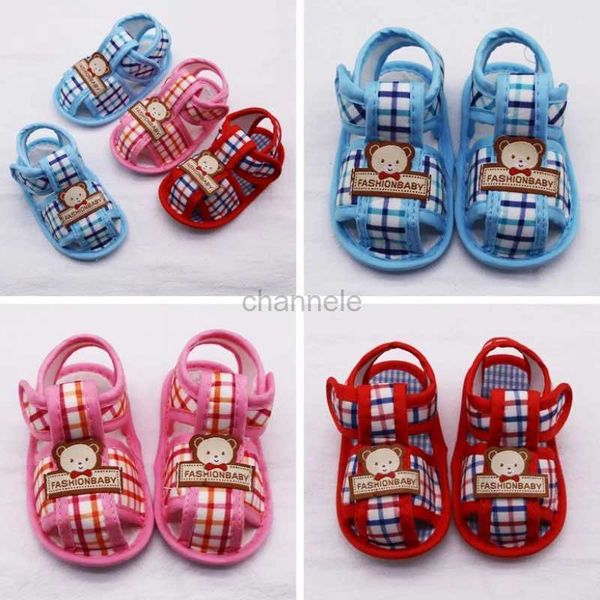 Sandales Été ours modèle sandales creuses pour bébé garçons filles coton infantile nouveau-né enfant en bas âge chaussures enfants semelle souple chaussures premier marcheur 240329