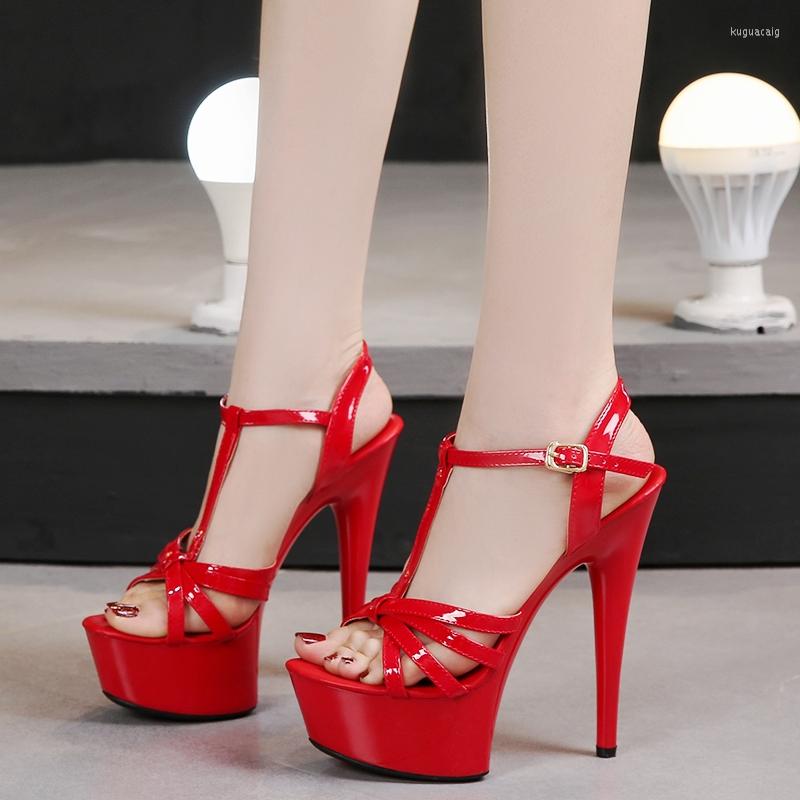 Sandals Summer Candy Color 15cm 13cm Stripper High Heels Women Sexy Party Club Red Platform Wedding Pole Dance Shoes X0020
