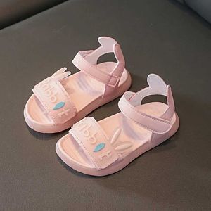 Sandalen zomer kinderen sandalen voor meisjes mode Koreaans schattig konijn prinses schoen zachte zool baby kinderen schoenen witte strand sandalia's