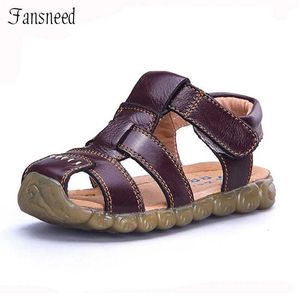 Sandalen zomer kinderschoenen schoenen baby lederen denim sandalen meisjes holle lederen sandalen jongens casual en comfortabele strand sandalen D240515