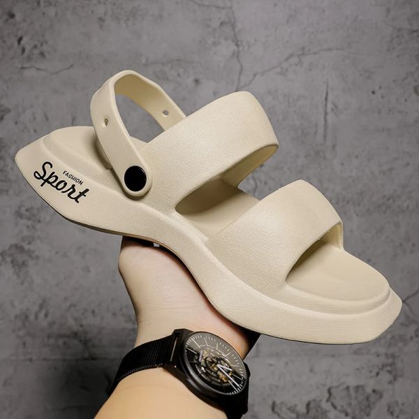 Sandalias verano cómodos sandalias sandalias masculina al aire libre de inyección de inyección de sándalo casual zapatillas de playa zapatillas de agua sandalias de piscina