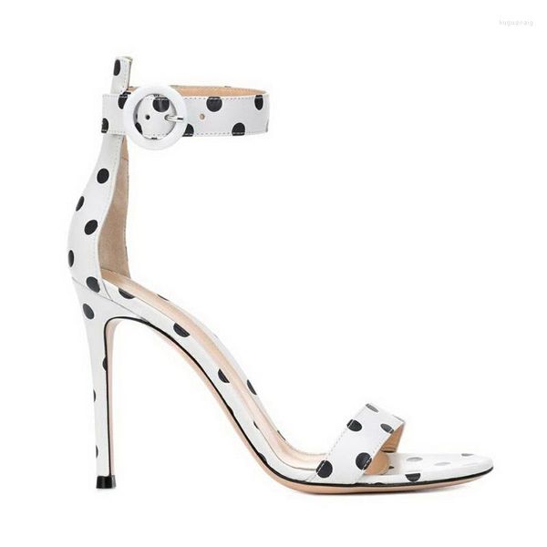 Sandales été mode poisson bouche à pois aiguille talon haut all-match robe de Banquet grande taille chaussures pour femmes sur mesure