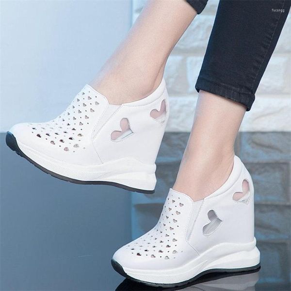 Sandales S d'￩t￩ Fashion Sneakers Femmes V￩ries coins en cuir High Talon Gladiator Femelle Feme Round Plateforme Pumps Chaussures