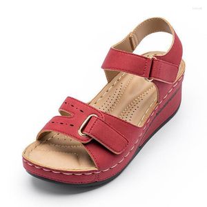 Sandales d'été mode femmes chaussures Peep Toe dames décontracté femmes plage coin antidérapant Zapatos De Mujer