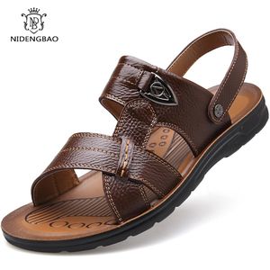 Sandalen Zomer Echt Leer Strand Sandalen Mannen Schoenen Grote Maat 49 50 Leren Sandalen voor Mannen Soft Comfort Outdoor Walking Man Schoeisel 230718