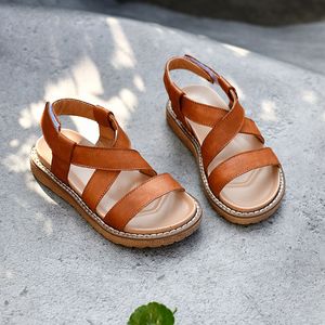 Sandales été fille sandales enfants chaussures de plage en cuir véritable chaussures d'eau tendance enfants chaussures 230421